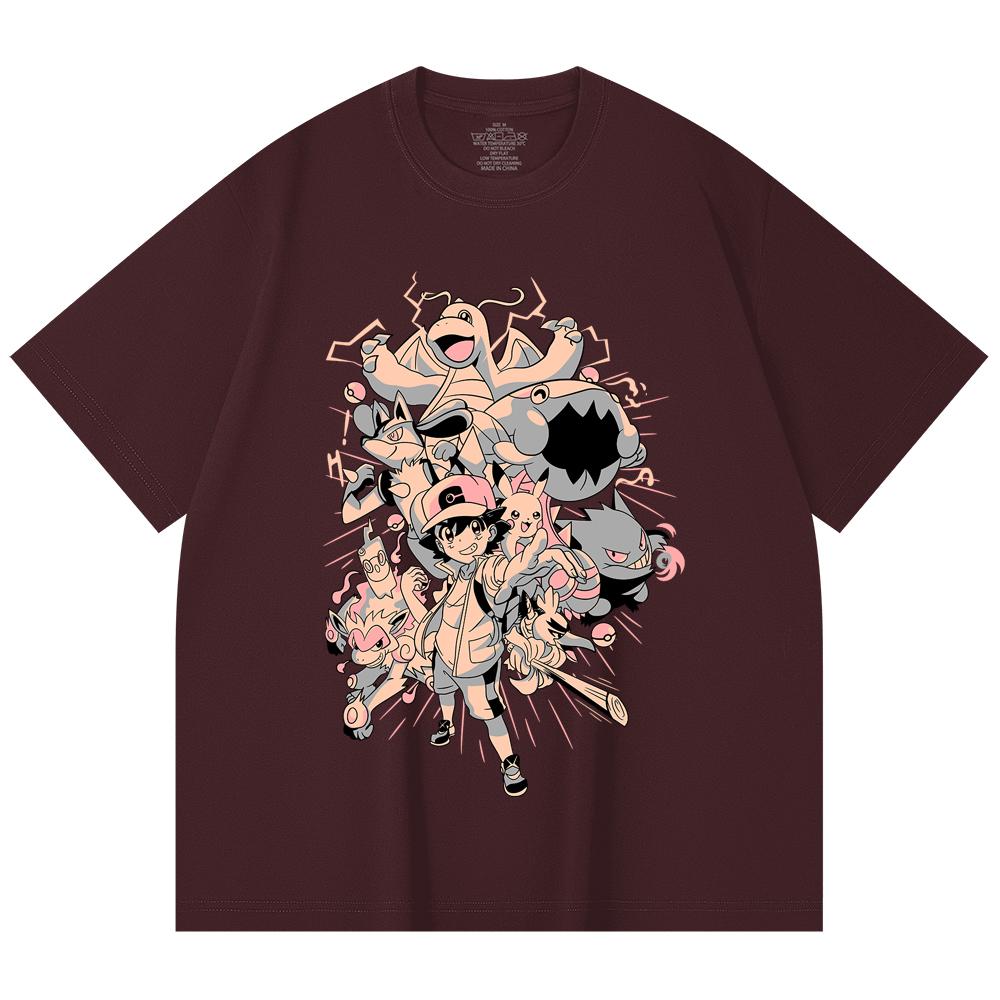 230 Gsm 100% Cotton Pokemon V20 Print Unisex Heavy Cotton T Shirt