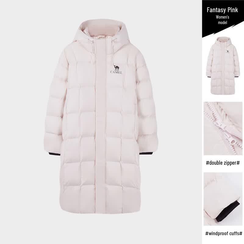 CAMEL Unisex Long Hooded Down Jacket L
