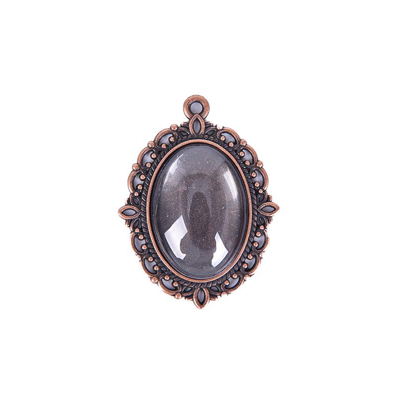 60Pcs 5 Colors Round Pendant Trays Glass Cabochon Crafting Diy Jewelry Making