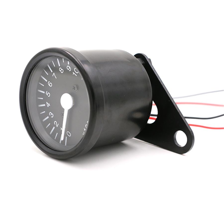 12000 RPM Universal LED Motocycle Tachometer Analogue Tacho Gauge Black 12V Bike