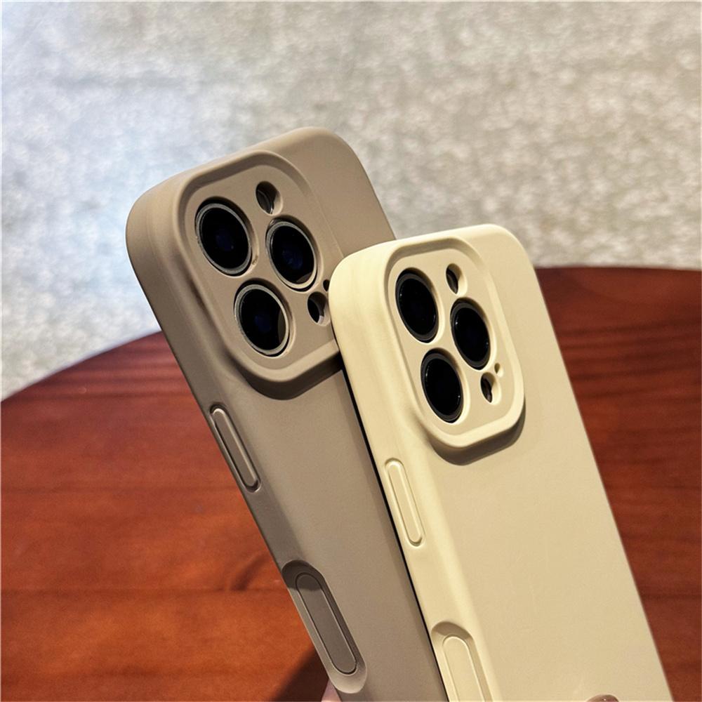 For iPhone 13 Pro Case Precise Cutouts Liquid Silicone+PC Phone Cover with Wrist Strap