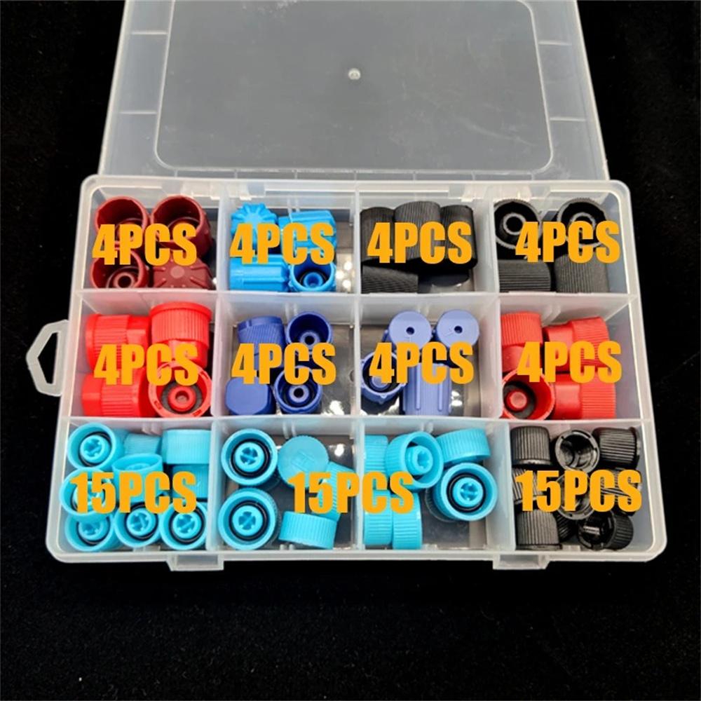 77Pcs Car Auto A/C R134a R12 High & Low Side AC Valve Core Dust Cover Caps Set