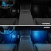 Ultra-Bright Interior Foot-Well Lights for Tesla Model Y Juniper 2025-2020 Model 3 Highland 2018-2025 Model S/X LED Bulbs Kit