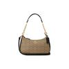 New Teri Canvas With Leather Handbags Shoulder Bags Women's Khaki & Black CJ941-IMCBI