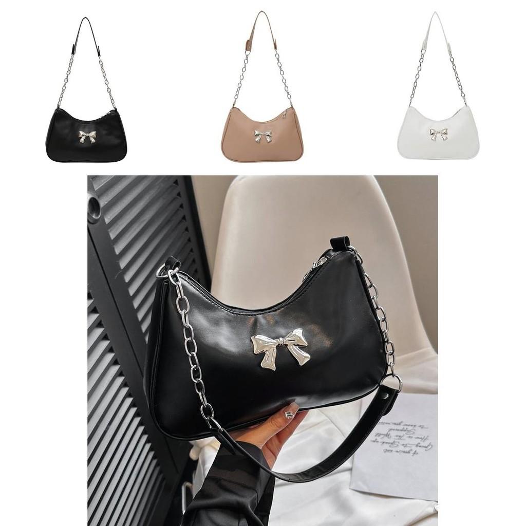 Trendy Soft Polyester Fashionable Women's Handheld Bow Bag With Floral Elements