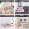 Cute Rainbow Vegan Food Doormat Mat Anti-Slip Plant Based Diet Kitchen Bath Balcony Rug Carpet 40*60cm