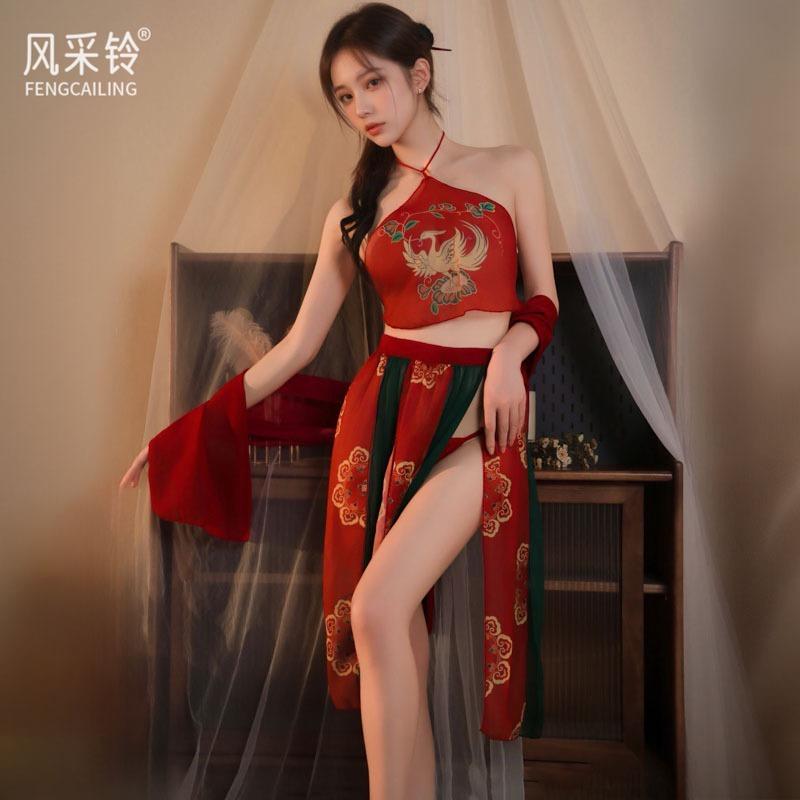 Ancient Clothing Court Style Lingerie Pure Desire Hanfu Belly Pocket Set Sexy Classical Embroidery Perspective 6