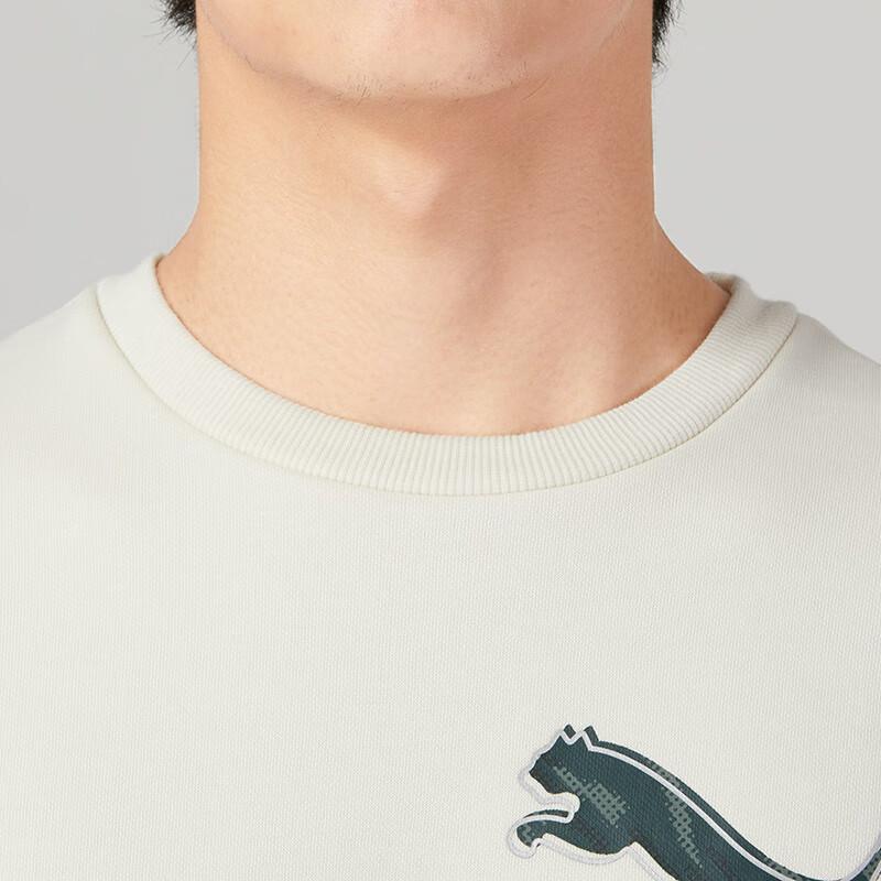 Puma Letter Print Crewneck Sweatshirt Men Sweatshirt Beige 846397-73