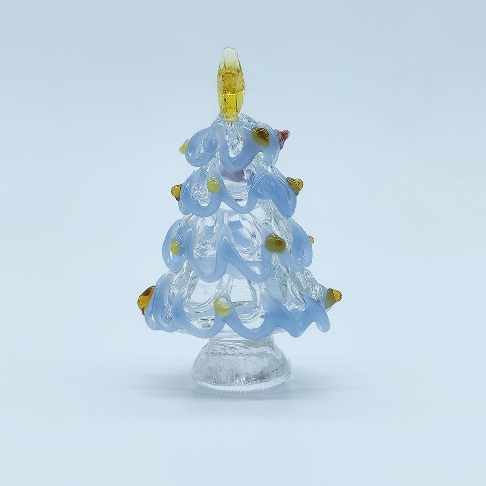 Cartoon Glass Christmas Tree Ornament Colorful Figurines Collectibles  Desktop