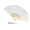 62KD Foldable Flower Lace Fabric Hand Fan Portable Decorative Props Chinese Handheld Fan For Event Festivals Celebration Gift