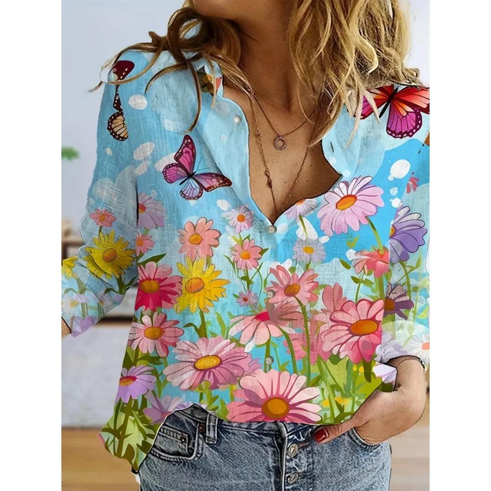 Women's Shirt Casual Loose Soft Comfortable Button Lapel Fashion Shirt Sun Shade Breathable Women's Slim Shirt Plus Size