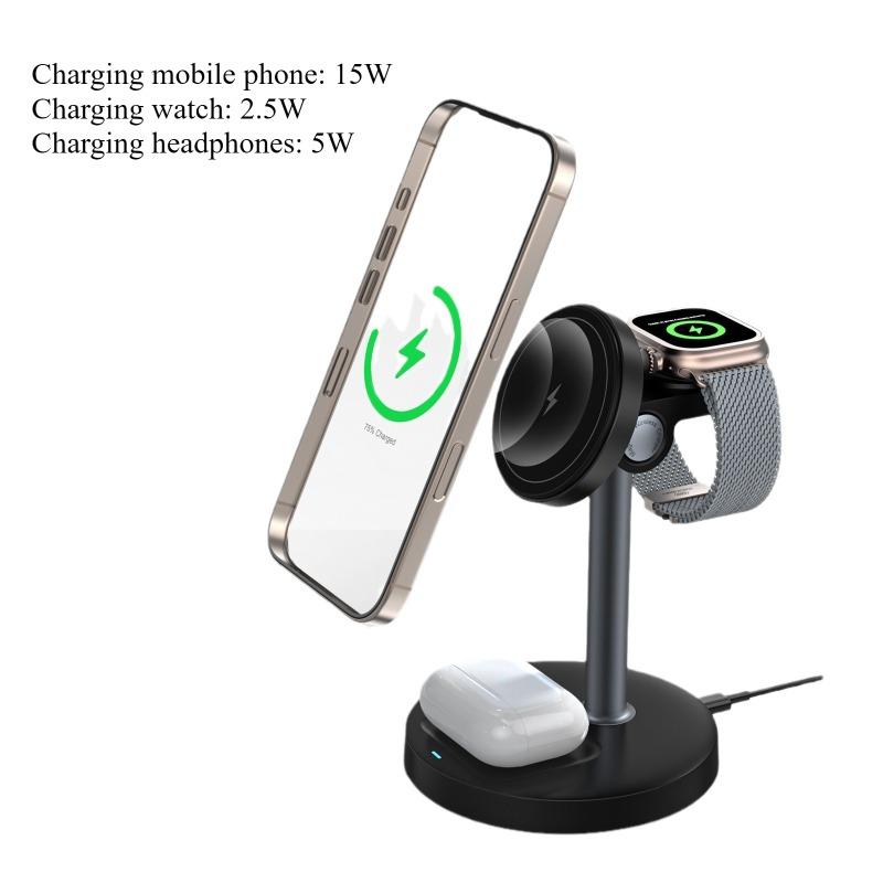 Nuovo caricabatterie wireless tre in uno per cellulare, supporto da tavolo, camera da letto, ricarica wireless adatto per telefono cellulare Apple Huawei