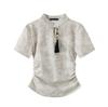 New Chinese Style Disc Buckle Smudged Short-sleeved T-shirt Women's Summer New Design Sense Chic Small Short Top