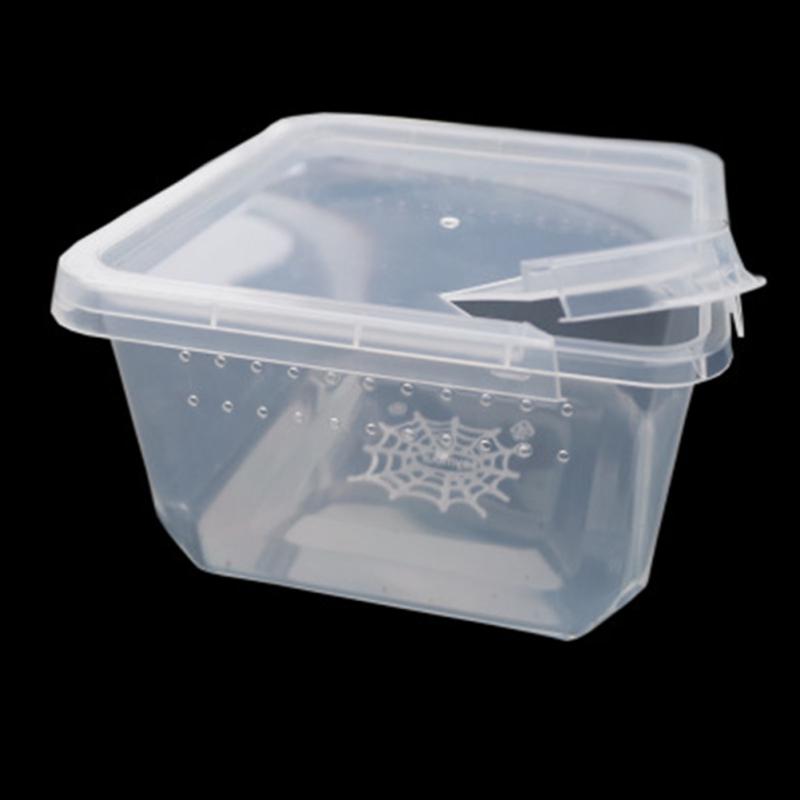 Reptile Breeding Box With Flip Cover Transparent Breathable For Frogs Snake Spider