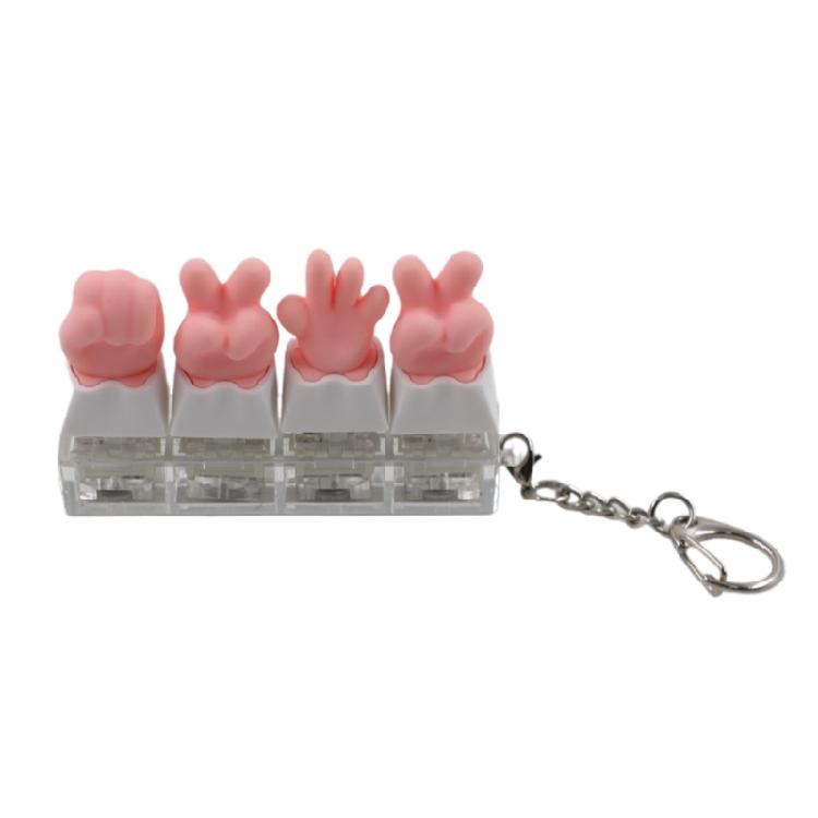 LED Light Keyboard Switches Tester Tool Cartoon Key Switches Testing Keychain Toy for Mechanical Keyboards