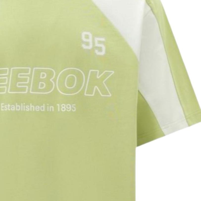 Reebok Color Block Fashion Letter Print Loose Knit Crew Neck Short Sleeve T-Shirt Unisex Tops Lime-Green 24SRM415UG01