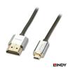 LINDY CROMO LINE HDMI To Cable 0.5m 2.0 Type-A Type-D Ultra-Thin (Part Number 41680)