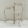 Garden Garden Iron Flower Stand Round Cat Legs Width 55cm X Depth 47cm X Height 53cm Antique White SS-SPL-6634-WHT
