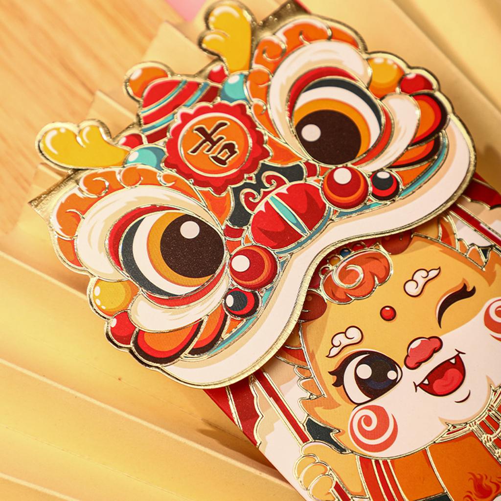 4 Pcs Lucky Money Bag 2024 Spring Festival Cartoon Red Envelopes Red Packets Lunar Year Decoration Gift For Children Teeangers