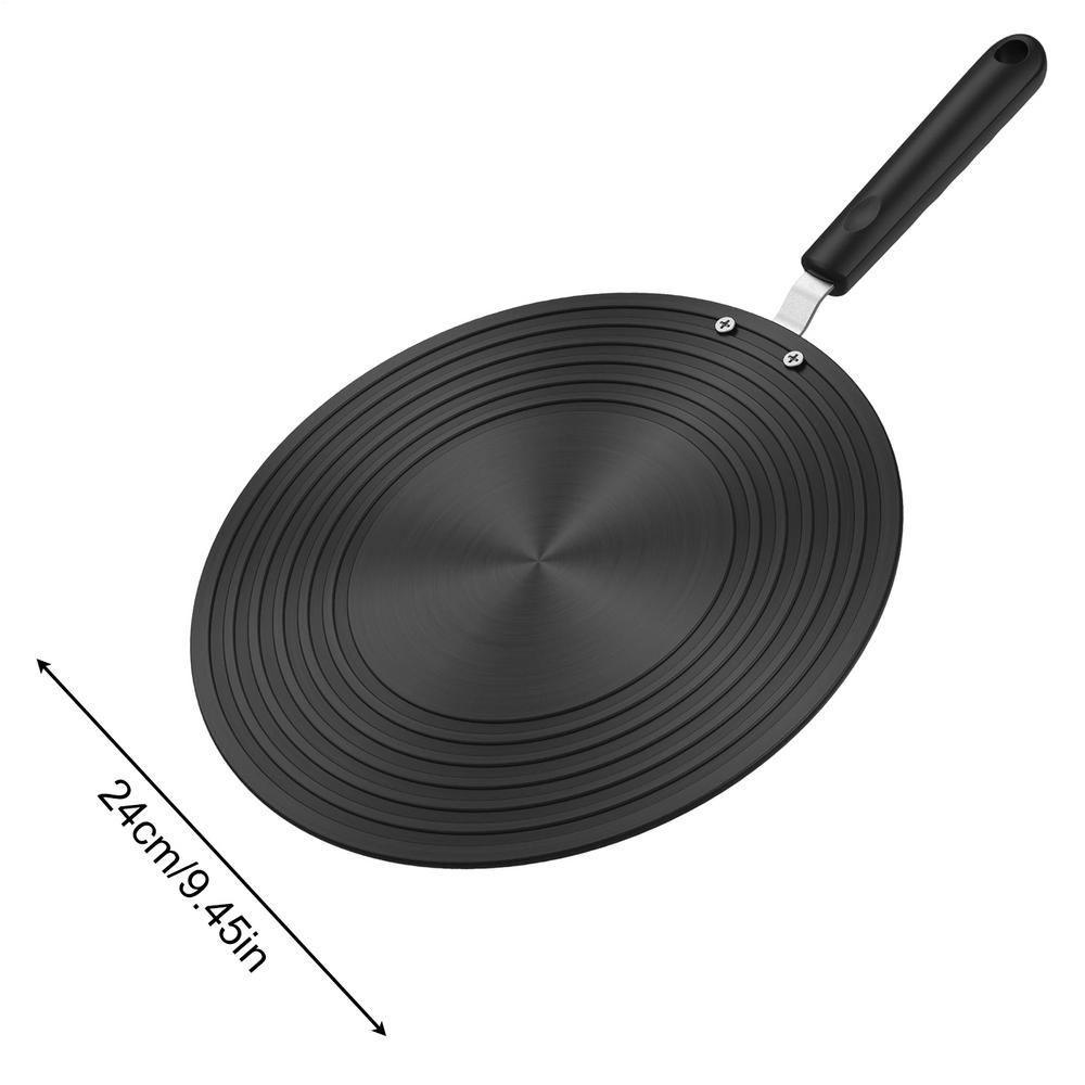 Round heat-conducting thawing plate with handle Heat Diffuser Plate Cookware Pan Heat Induction Diffuser kitchen supplies чёрный