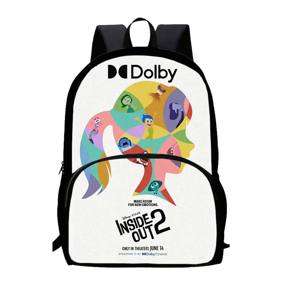 Inside Out 2 Student Backpack Large Capacity Oxford Cloth School Bag Unisex