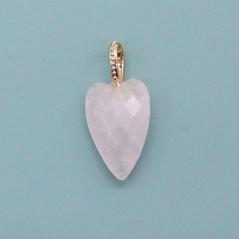 Hot-selling natural stone cut face heart-shaped picture stone pendant tiger's eye stone large ring pendant DIY jewelry accessories