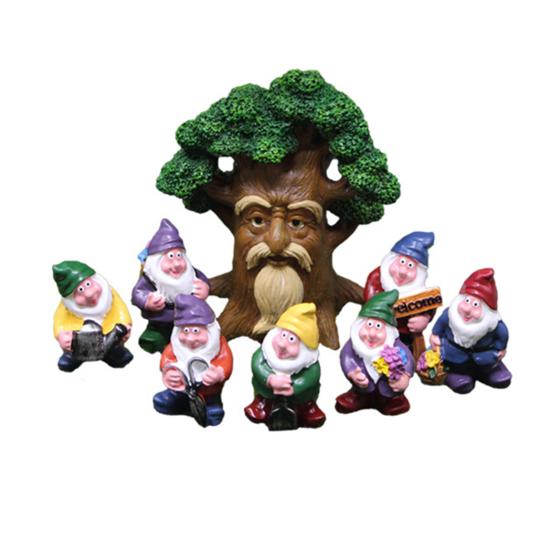 Grandpa Tree Figurine Resin Mini Gnome Statues Flower Fairy Miniatures Collectibles Fairy Garden Accessories for Indoor Potted Plant Decoration