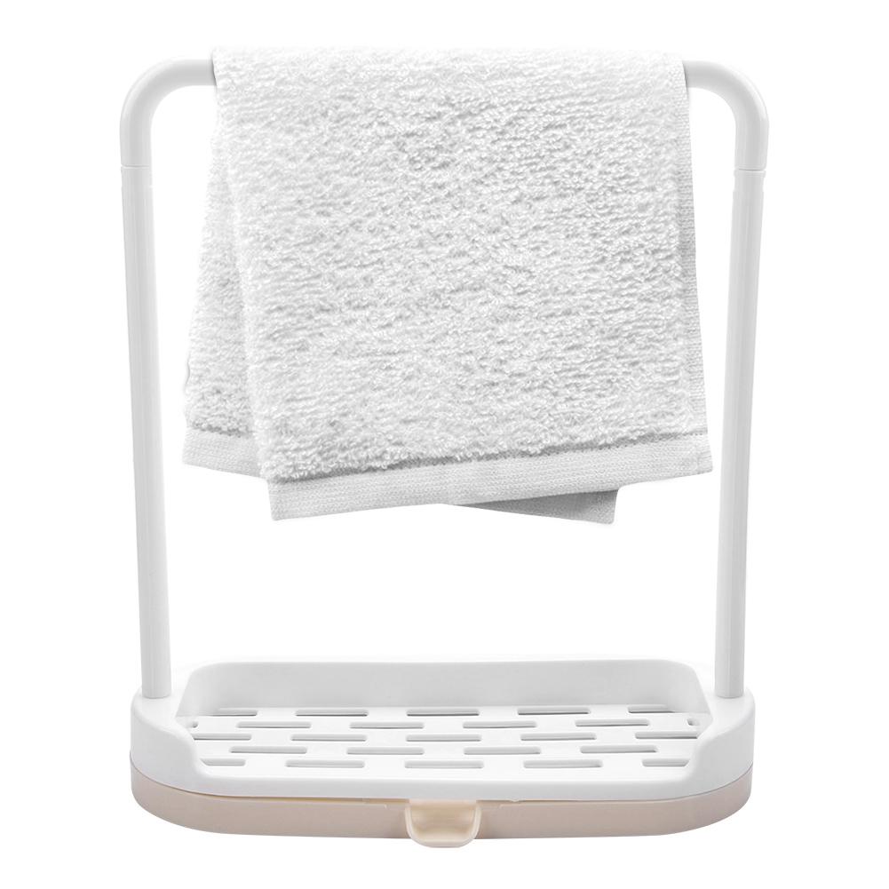 Kitchen Detachable Bar Towel Drying Rack Storage   Rack for Dishcloth Sponge Soa(Beige)