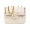 Deco Series Interlocking Double G Logo Chain Quilted Mini Shoulder Bag Women Shoulder Bag White 741457-AAB1Q-9022