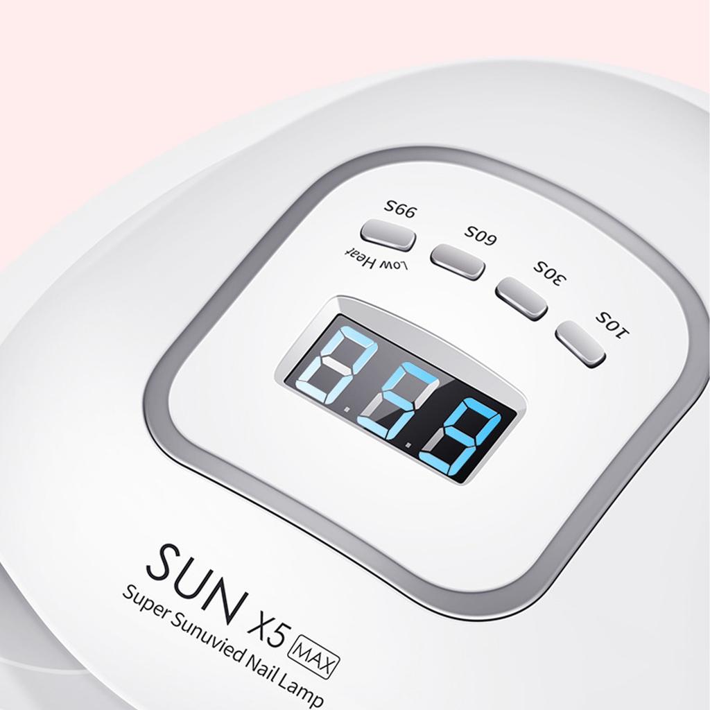 Retoo X5 MAX 80W UV LED Nail Lamp with 45 Dual Light Source Beads, Motion Sensor & LCD Display, Detachable Base, Timer, White