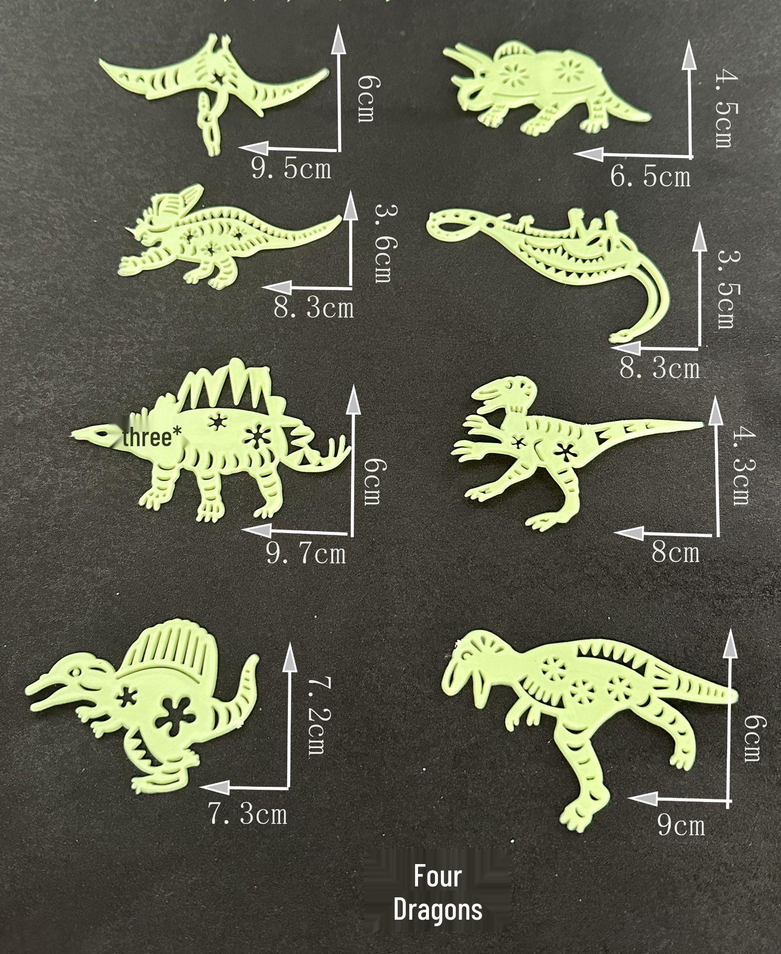 

Светящиеся 3D наклейки динозавров для детских комнат и общежитий - Образовательный, флуоресцентный настенный декор