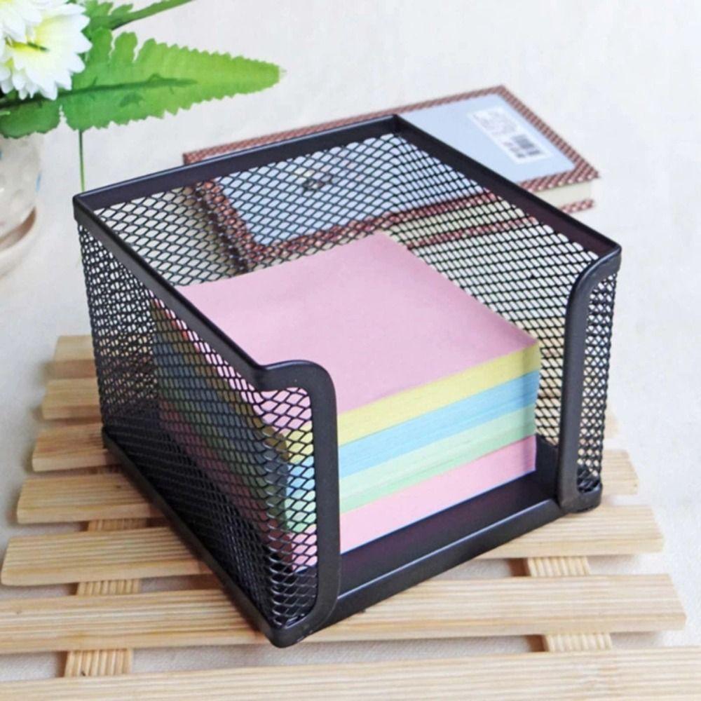 Metal Desktop Note Box Portable Storage Box New Mesh Cube Box