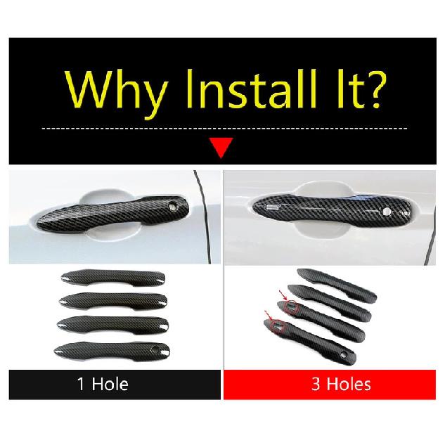 Car Outer Door Handle Protector Cover Trim ABS Chrome Black Carbon Accessories For Toyota Camry Corolla Avalon Prius  - 2025