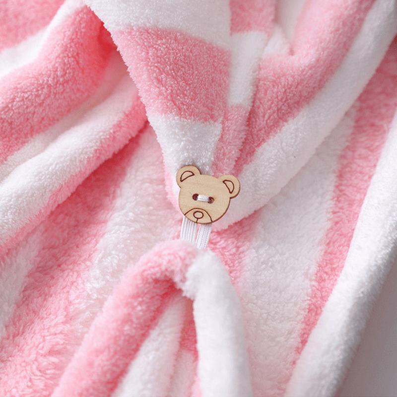 Hair Drying Cap Towel Absorbent Thickening Household Items Bathroom Bathing Dry Hair Cap Striped Shower Cap Soft Headscarf