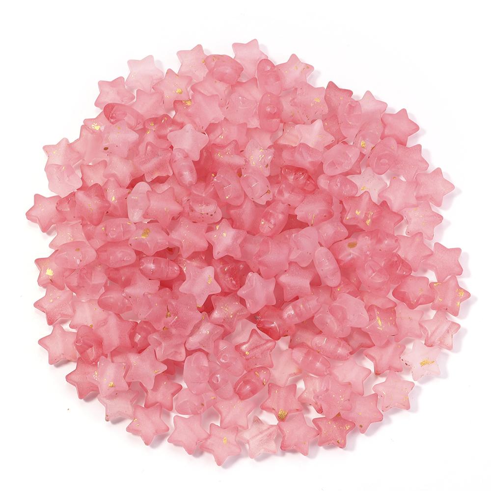 200 Stück 9x10mm Stern Acrylperlen Bunt Transparent Lose Abstandshalterperlen Für Schmuckherstellung DIY Armbänder Halsketten Zubehör