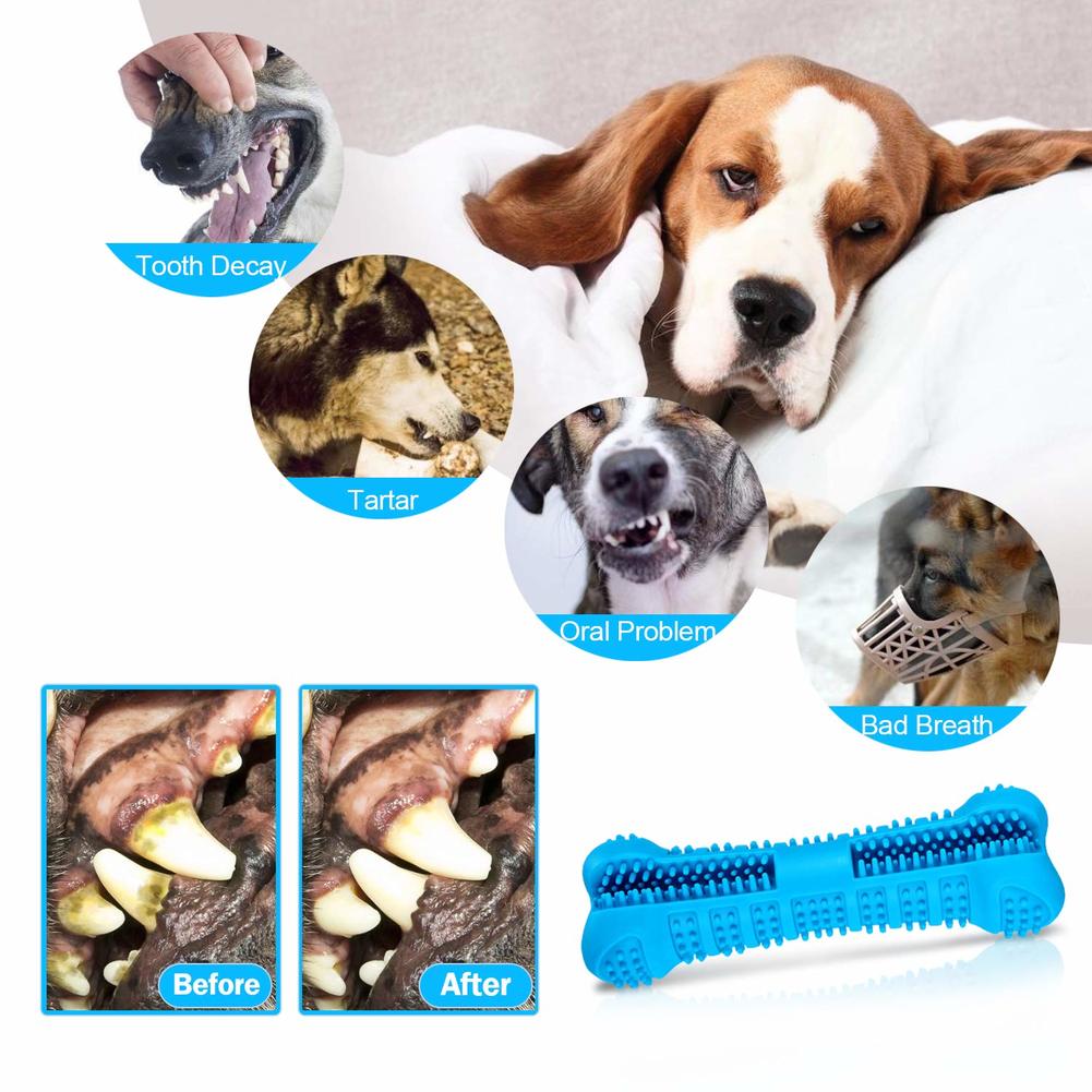 Soft Rubber Dog Toothbrushes Puppy Toys Dog Brush Stick 360 Degree Teeth Cleaning Toothpaste for Small Dogs Pet Toothbrush