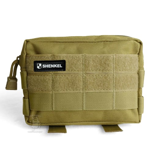 SHENKEL Military Utility Pouch/Tactical Pouch (Brown/Tan) MOLLE for Airsoft, Mountaineering, and Travel