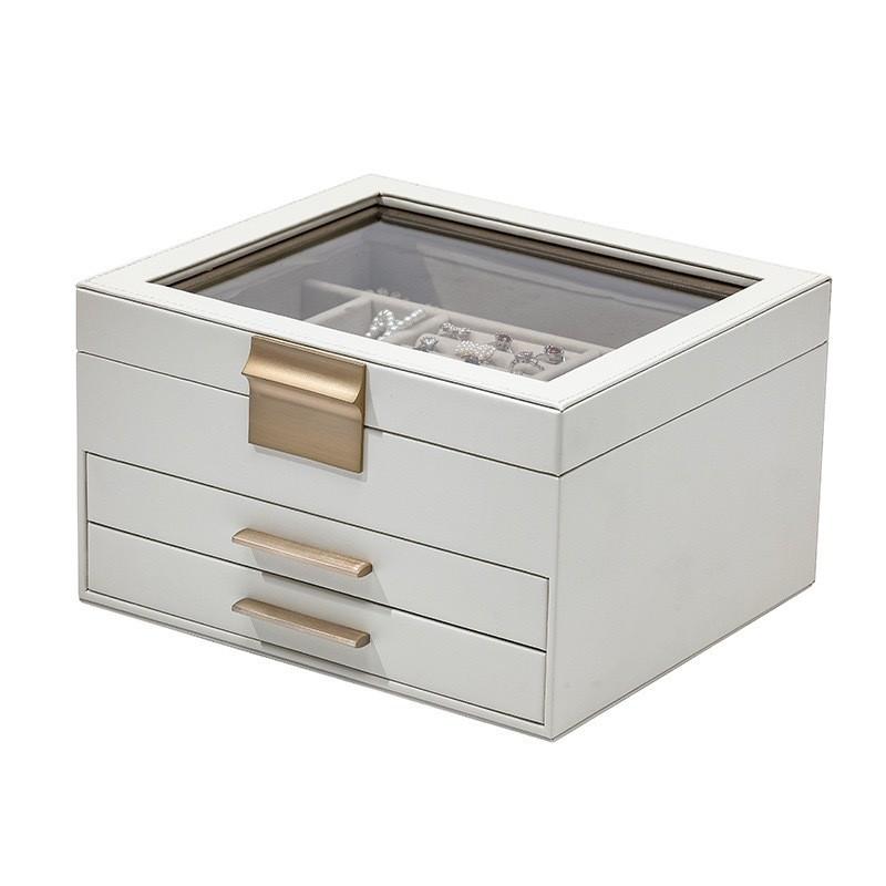 Jewelry Storage Box Pu Leather Large Capacity Organizer For Home And Travel