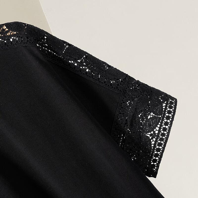 Elegant Lace-Spliced Loose Summer T-shirt