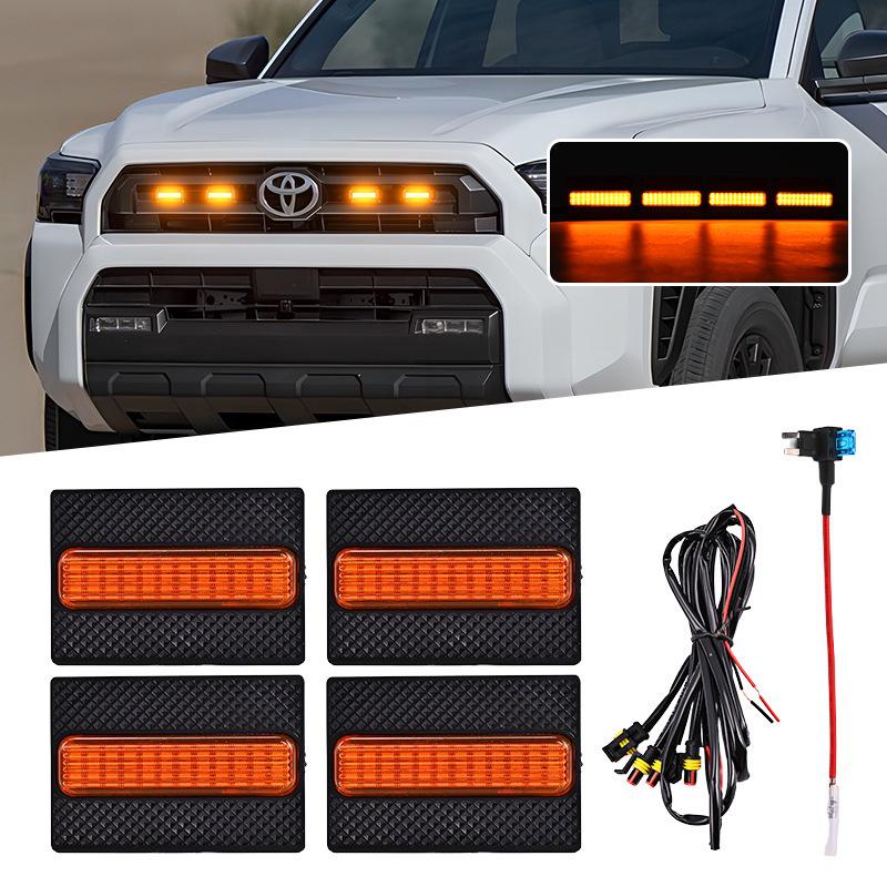 LED Daytime Running Lights for 25 Toyota 4Runner Models - TRD SR5 Grille, Small Yellow