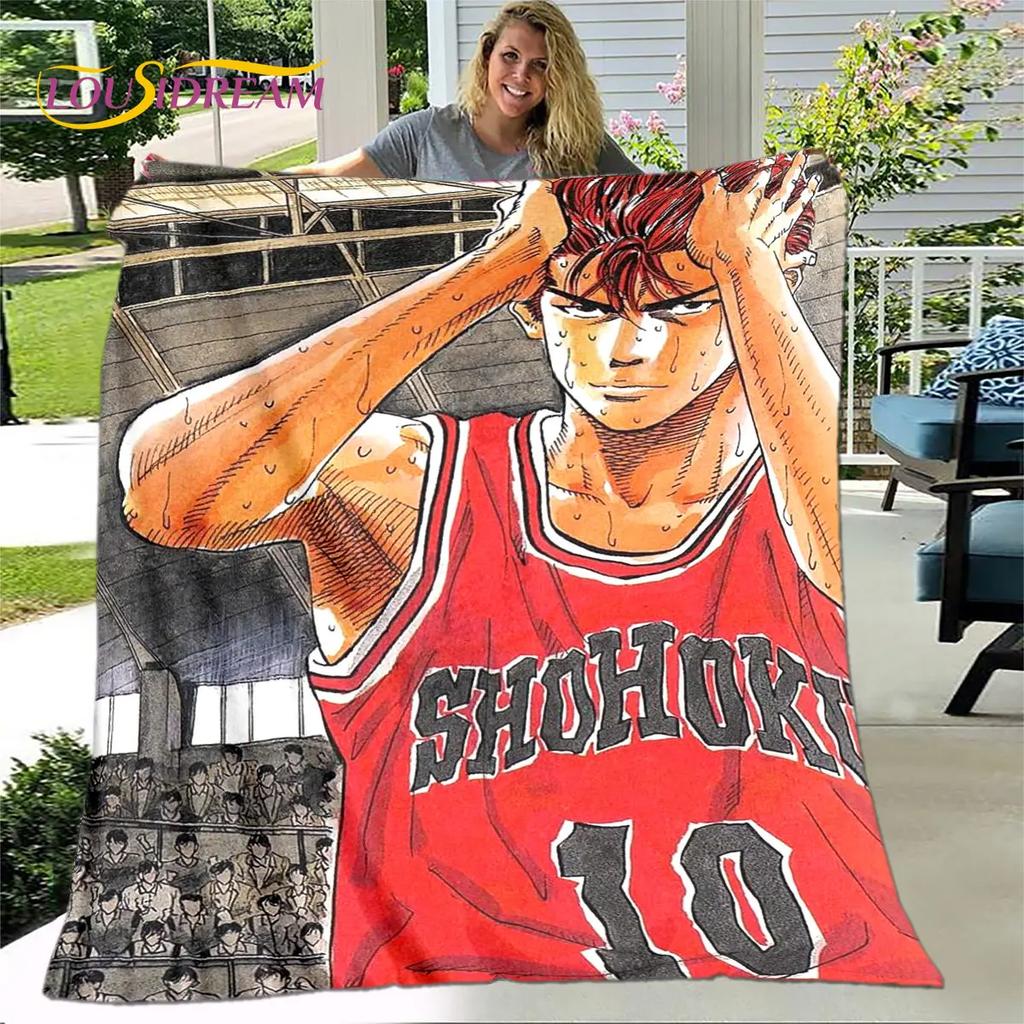 Slam Dunk Anime Karikatür Yumuşak Peluş Battaniye, Flanel Battaniye Atmak Battaniye Oturma Odası Yatak Odası Yatak Kanepe Piknik Örtüsü Bettdecke