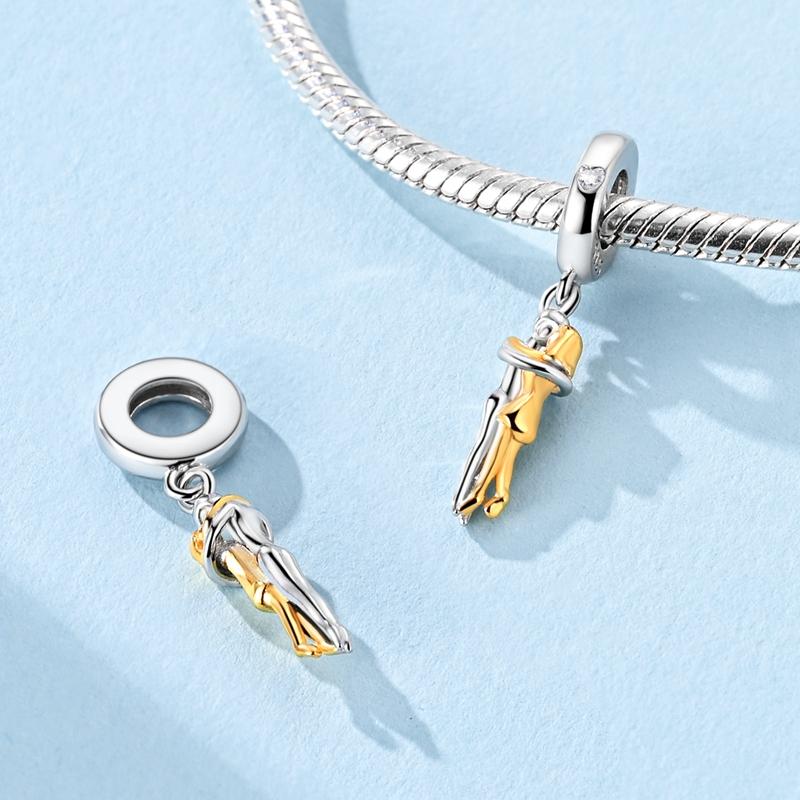 100% Copper Embrace Hug Charms Classics Couple Beads Fit Original 3Mm Bracelet Diy For Women Fine Jewelry