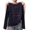 Plus Size Printed Long Sleeve Women's Autumn Loose Slimming Outerwear Top.