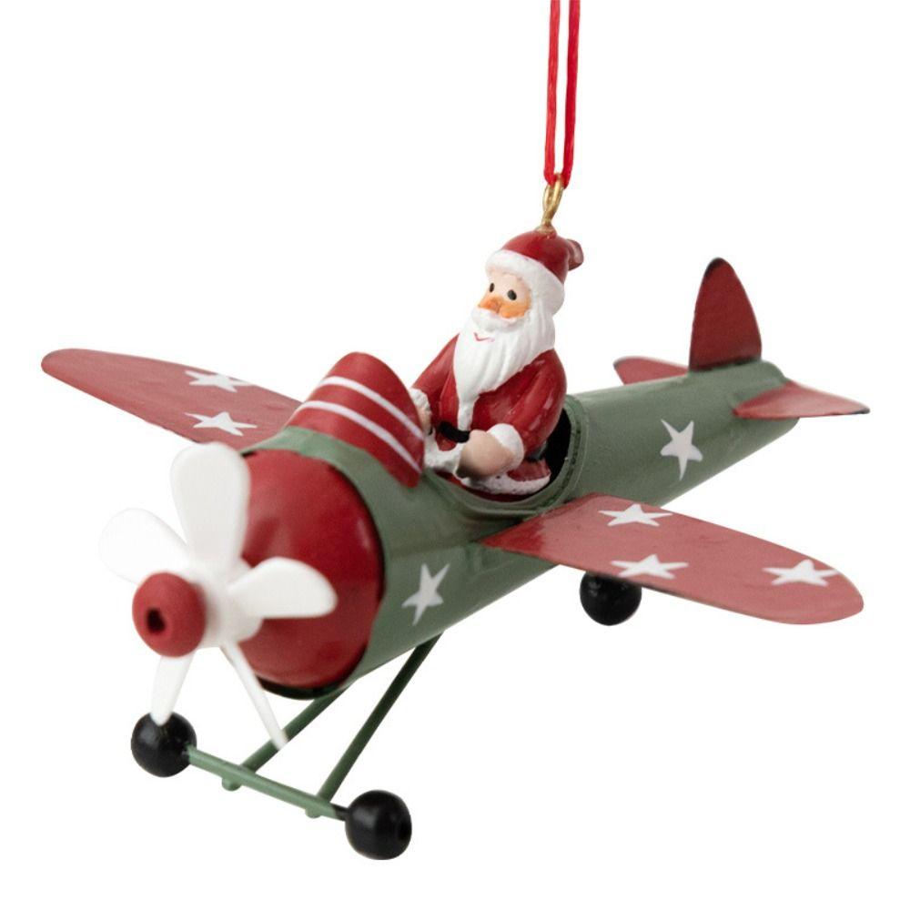 Antique Style Santa Airplane Model Santa Christmas Tree Hanging Ornaments  Desktop