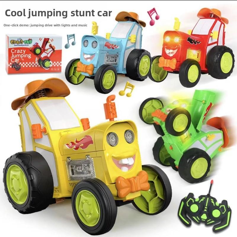 New and Unique Dancing Wireless Remote Control Jumping Stunt Car with Lights, Music, Swaying and Rolling, Electric Toy Car for Children.