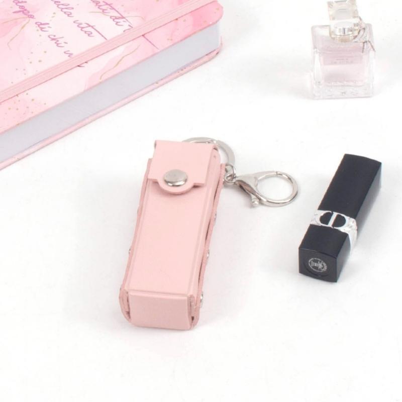 Portable Lipsticks Holder Keychain with Wild Leopard Pattern for Convenient Carry Multifunctional Accessory