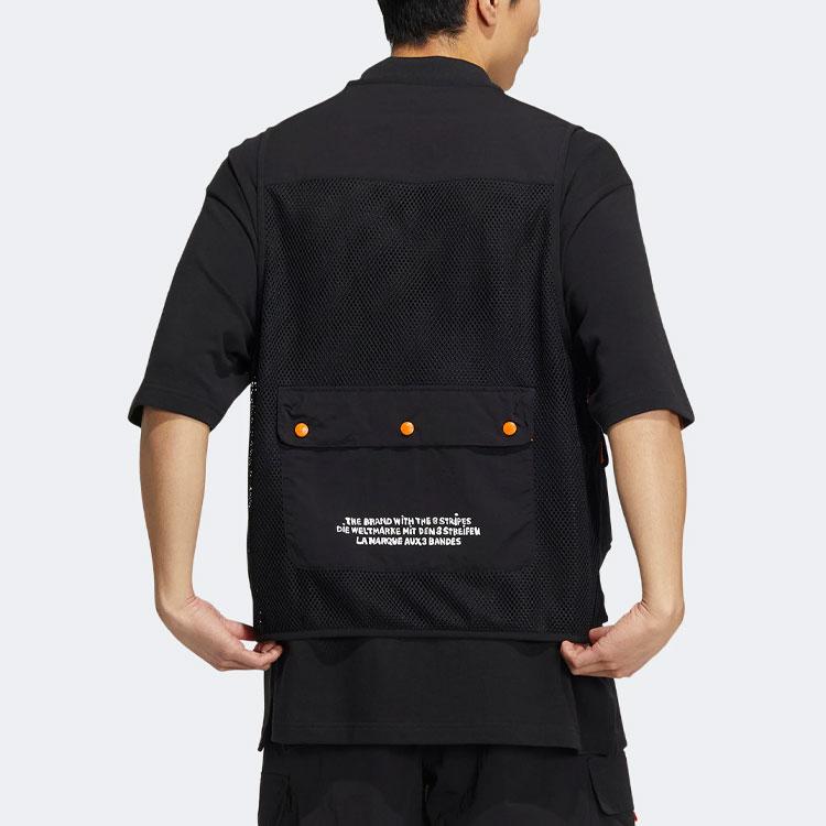 Adidas Originals Trefoil Kt Vest Multi-Pocket Breathable Utility Vest Men Vest Black HR6441