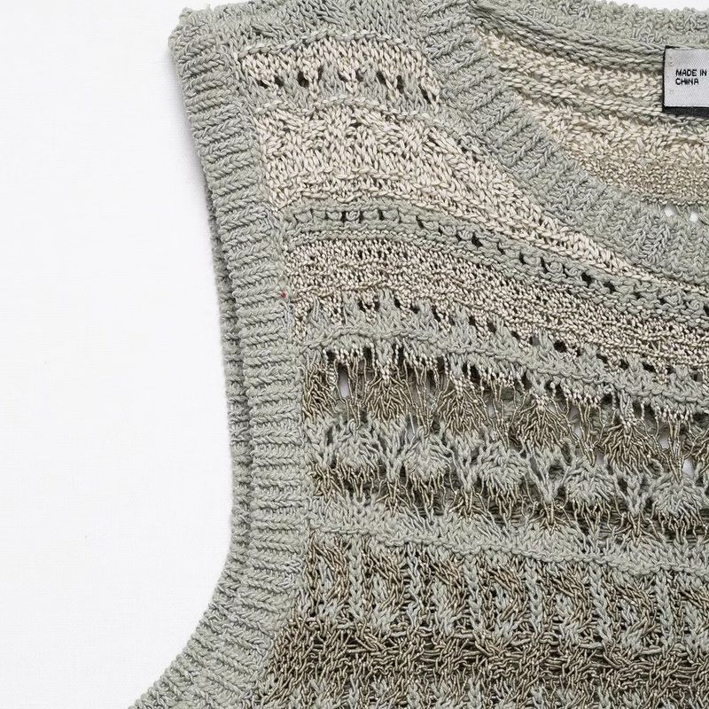 Kaslead New Women Clothes Western Style Fashion Simple Texture Knitted Sleeveless Top 3991009