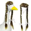 3/4Pcs Porch Goose Wig with Elastic Drawstring Lawn Goose Outfit DIY Outdoor Garden Patio Yard Goose Statue Hairpiece Decoration Accessories