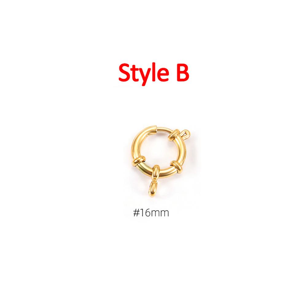 4pcs Stainless Steel Spring Clasps Gold Color Round Connector Hooks Bracelet Clavicle Necklace Clasp Jewelry Making DIY Supplies